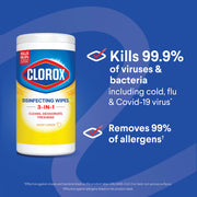 Clorox Disinfecting Wipes Cleaning Variety Pack, 75 Count, 3 Pack | Cleans, Deodorizes and Freshens, Kills 99.9 Percent of Viruses and Bacteria, Bleach Free, Crisp Lemon and Fresh Scent