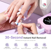 SAVILAND Nail Drill Professional 40000RPM 30S Fast Removal for Acrylic Nail | Low noise running, 4000mAh battery Long-Lasting, Complete drill bit set, Salon&mobile tech use, LCD display, Gradient Purple