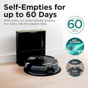 Shark Matrix Plus Robot Vacuum & Mop Combo, 60-Day Self-Emptying, AV2610WA | Matrix Clean Navigation for Carpet, Hard Floors & Pet Hair, HEPA, Sonic Mopping, Anti-Hair Wrap, LiDAR Mapping, Wi-Fi Control