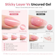 modelones Builder Nail Gel, Builder for Nails Jelly Nude Pink 6 Colors | Fall Hard Strengthener Rubber Base Gel Polish 8-in-One Extension LED Nail Lamp Cured