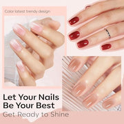 modelones Jelly Nail Polish, 6 Colors Quick Dry Nude Pink Nail Polish Set | Air Dry Nail Polish, No UV Lamp Needed, User-Friendly Red Brown Polish Kit, Nail Art Home Salon, Gift for Women
