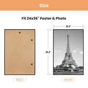 upsimples 24x36 Poster Frame, Easy Slide-In Assembly, Black, 3 Pack | Gallery Wall 24 x 36 Picture Frames Set for Family, Wedding, Christmas, Easy to Change Photos