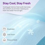 GAESTE Full Size 8 Inch Cooling Gel Memory Foam Mattress, Medium Feel | Pressure Relief & Ergonomic Support, Cool Sleep, Machine Washable Anti-Slip Cover, Fiberglass free, CertiPUR-US Certified