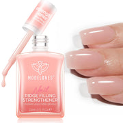 modelones Nail Strengthener and Growth Nail Hardener Pink Nail Polish | Nail Stuff Extra Strong and Growth Nail Repair Damaged Nails Strengthening Polish Ridge Filler for Nails & Toenails 15ML