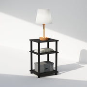 Furinno JUST Toolless 3-Tier Night Stand, Open Storage, Americano | Compact, Narrow Bedside Table, End Table, Side Table, for Bedroom, Dorm