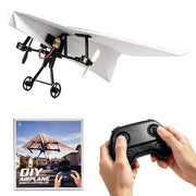 Virellia 1-Pcs DIY RC Paper Airplane Kit for Hobbyists, Pilots & Beginners | DIY Remote Control Airplane Kit for Kids Adults, Easy to Fly with Gyro Stabilizer, Dual Propellers, Lightweight, Foldable