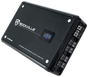 Rockville Atom 8B Black 8-Channel Marine/Boat Amplifier Amp | 3500W Peak, 880W RMS, Bluetooth, 4/6/8-Channel Configurable, Class D, Dual 50-250Hz Crossovers, RCA Line Output