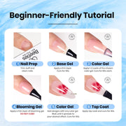 Beetles Blooming Gel 15 ml Clear UV Gel Polish Nail Art for Tortoise Nails | Marble and Natural Stone, Watercolor and Floral Print Spreading Effects, Soak-Off DIY Manicure Design