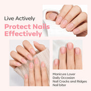 modelones Nail Strengthener and Growth Nail Hardener Pink Nail Polish | Nail Stuff Extra Strong and Growth Nail Repair Damaged Nails Strengthening Polish Ridge Filler for Nails & Toenails 15ML
