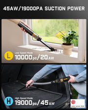 Fanttik Slim V10 APEX Cordless Car Vacuum, 4-in-1 Portable Mini Handheld Vac, Upgraded Smart Digital Display, 19kPa Suction Power, 2 Suction Modes for Small Jobs, Car, Office Desk, Keyboards (Black)