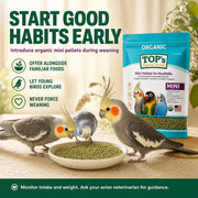 TOP's Mini Parrot Pellets 1 lb, USDA Organic Certified, Non-GMO Bird Food