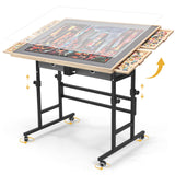 BuilderButler Puzzle Table 1500 Pieces with Wheels, Drawers & Cover, 33.58"x24.92" Adjustable Height & 45° Tilting Jigsaw Board for Adults, Also Ideal as Fuse Beads Table