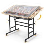 BuilderButler Puzzle Table 1500 Pieces with Wheels, Drawers & Cover, 33.58"x24.92" Adjustable Height & 45° Tilting Jigsaw Board for Adults, Also Ideal as Fuse Beads Table