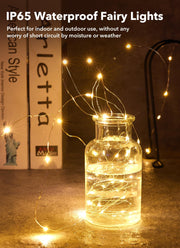 Minetom 6 Pack Battery Operated LED Fairy Lights for Christmas Decor | 20 LED Bulbs, Flexible Silver Wire, Waterproof, Lovely for DIY Crafts Wedding Table Centerpieces Decoration