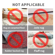 ZONGOOL 12PCS Rug Tape Non Slip Rug Pad Grippers Double Sided Carpet Tape | No Damage Floor Reusable Washable Grippers No Residue Rug Corners For Hardwood Tile&Laminate Floors Anti-Curl Rug Stickers
