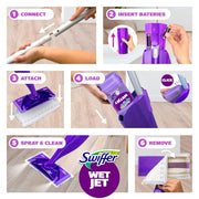 Swiffer WetJet Multi-Purpose Floor Cleaner Solution with Febreze Refill, Hardwood Floor Cleaner, Lavender Scent, 1.25 Liter -42.2 Fl Oz (Pack of 2)
