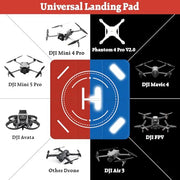FPVtosky Nighttime Reflective Drone Landing Pad, Fast-fold Double Sided Waterproof Landig Pad Weighted for DJI Lito X1/Mini 5 Pro/ 4/3 Pro/Mini 4k / Mavic 4 / Air 3s/ Avata 2/ Neo/Flip