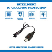2 Pack 3.7V 500mAh Rechargeable Batteries with Dual Protection and USB Charger Cables, SM-2P plug Design, Universally Compatible with Various Remote Control Cars Trucks, Stunts, and RC Toys