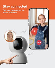 SensForge 2.5K Indoor Pan-Tilt Security Camera, 360° Dual-Band 2.4/5GHz Wi-Fi Camera for Home, Smart AI Human & Pet Detection, 64GB SD Card Included, Two-Way Talk, No Subscription Required (1, White)
