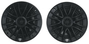 Rockville RM-PREMIUM-65 Black 6.5" 4-Ohm, Marine Boat Speakers Pair | 600W Peak, 150W RMS, 35Hz-20kHz, 93dB Sensitivity, True Coaxial Design, Weather-Resistant Grilles, Mounting Screws