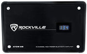 Rockville Atom 8B Black 8-Channel Marine/Boat Amplifier Amp | 3500W Peak, 880W RMS, Bluetooth, 4/6/8-Channel Configurable, Class D, Dual 50-250Hz Crossovers, RCA Line Output