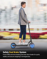 Maxshot Electric Scooter, 8.5" /10" /14" Tire, 16/19/22 Mph Top Speed, 12/16/21/27/28/49/50 Miles Long Range, Folding Escooter for Adults and Kids with Seat Bag, Dual Braking, Dual Suspension, App