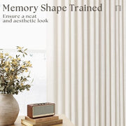TWODRAPES Natural Pinch Pleated Linen Semi Sheer 84 Inch Curtains 2 Panels | Pinch Pleat Hooks Rings, Back Tab, Cream Ivory Birch, Boho Neutral, Textured Linen, Window Curtain for Living Room Bedroom