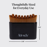 Kitsch Lymphatic Contour Face Brush - Facial Massage Brushes - Black | Hypoallergenic Bristles, Depuffing & Encourage Circulation, Lymphatic Face Brush for Skin Care, Ergonomic Contour Design