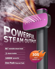 OGHom Steamer for Clothes, 110-240V Travel Steamer & Iron 2 in 1, 1000W Powerful Steam, Portable Handheld Garment Wrinkle Remover, 30s Fast Heat-Up with Dry & 2-Steam Control, for Global & Europe