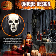 DealKits (48 x 240 in.) Halloween Creepy Cloth, Spooky Giant Cheese Cloth Tapestry for Halloween Party Supplies Decorations Outdoor Yard Home Wall Decor, Black