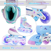 Nattork Girls Inline Skates for Kids Boys, 4 Sizes Adjustable Butterfly Blades Skates with All Light up Wheels - Birthday Gift for Indoor Outdoor Sports