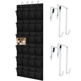 GORILLA GRIP Over the Door Shoe Organizer, 24 Large Pockets, Black | Breathable Mesh Pocket, Space Saving Hanging Storage Holder, Closet Rack Hanger for Shoes, Pantry and Bathroom Accessories