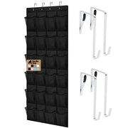 GORILLA GRIP Over the Door Shoe Organizer, 24 Large Pockets, Black | Breathable Mesh Pocket, Space Saving Hanging Storage Holder, Closet Rack Hanger for Shoes, Pantry and Bathroom Accessories