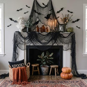 ZeeDix 6 Pack Black Halloween Creepy Cloth 30 × 75 Inch - Halloween Cheesecloth Decoration Spooky Scary Gauze Black Cheese Cloth for Party Supplies Outdoor Yard Home Wall Doorway