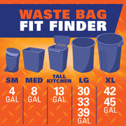 Hefty Strong 30 Gallon Trash Bags, Large Trash Bags 30 Gallon Size, Durable Drawstring Enclosure, Resists Punctures, Leaks, and Tears, Black, Unscented, 56 Bags