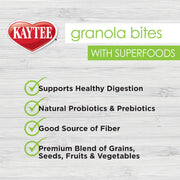 Kaytee Granola Bites with Super Foods Spinach and Kale for Pet Birds, Conure, Cockatiel, Lovebird, Parakeet, Amazon, African Grey, Ecletus, Pionus, Cockatoos and Macaws, 4.50 Ounce (Pack of 1)