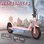 Electric Scooter - 350W/500W Motor, 8.5"/10''Solid Tires, Up to 19/22MPH& 16/21/23Miles Long-Range Portable Commuting Scooter for Adults with Double Braking System
