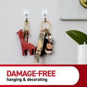 Command Small White Wire Hooks, 16 Hooks, 24 Strips | Damage-Free Hanging with Adhesive No Tools Wall Hooks for Hanging Decorations in Living Spaces, Holds up 0.5 lb