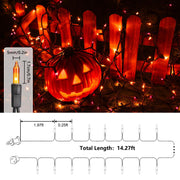 Orange & Purple Halloween Lights, 12.5ft 50 Count Incandescent String Light | UL Certified Connectable Mini Bulbs String Lights for Outdoor, Indoor, Garden, Porch, Party, Home, Halloween Decor