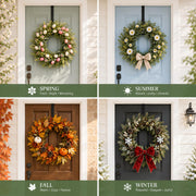 Aeranto Slim Over The Door Wreath Hanger for Front Door, 12" Black 1 Pack | Damage-free wreath holder, Easy to Use and Reusable Door Hook for Christmas, Thanksgiving, Halloween and Daily Décor