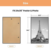 upsimples 24x36 Poster Frame, Easy Slide-In Assembly, Black, 3 Pack | Gallery Wall 24 x 36 Picture Frames Set for Family, Wedding, Christmas, Easy to Change Photos