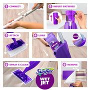 Swiffer WetJet Multi-Purpose Floor Cleaner Solution with Febreze Refill, Hardwood Floor Cleaner, Lavender Scent, 1.25 Liter -42.2 Fl Oz (Pack of 2)