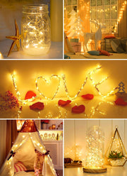 Minetom 6 Pack Battery Operated LED Fairy Lights for Christmas Decor | 20 LED Bulbs, Flexible Silver Wire, Waterproof, Lovely for DIY Crafts Wedding Table Centerpieces Decoration