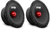 DS18 PRO-GM6.4B Loudspeaker - 6.5", Midrange, Red Aluminum Bullet, 480W Max, 140W RMS, 4 Ohms - Premium Quality Audio Door Speakers for Car or Truck Stereo Sound System (Pack of 2)