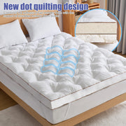 WhatsBedding 4 Inch Memory Foam Mattress Topper Queen for Back Pain Relief, Filled with Breathable Gel Memory Foam, Fluffy Comfort Supportive Pillow Top Mattress Topper, 80x60x4in