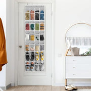 Simple Houseware 24 Pockets Clear Over the Door Shoe Organizer, Gray | 64" x 19", 4 Durable Metal Hooks, 4.3" x 9.5" Pocket Size, Multipurpose