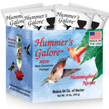 Hummer's Galore Made in USA Hummingbird Food - Ready-to-Mix Hummingbird Nectar, All-Natural Nectar Collector Formula, No Preservatives or Dyes, Makes 64 Ounces (4 Packets Included)