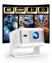 Magcubic HY350MAX Mini Projector, 600 ANSI, 4K Support, Auto Focus | Native 1080P Mini Portable Easy Setup 4-in-1 Auto WiFi 6 •BT5.4 • Android14 Movie Projector for Home Theater Outdoor
