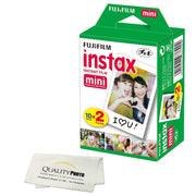 Fujifilm INSTAX Mini Instant Film (White) for Fujifilm Mini 8,9,11,12 Cameras w/Quality Photo Microfiber Cloth (20 Prints)