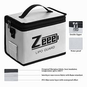 Zeee Fireproof Explosionproof Lipo Bag Battery Storage(8.46 x 6.5 x 5.71in) | Large Capacity Guard Pouch for Lipo Charge & Storage